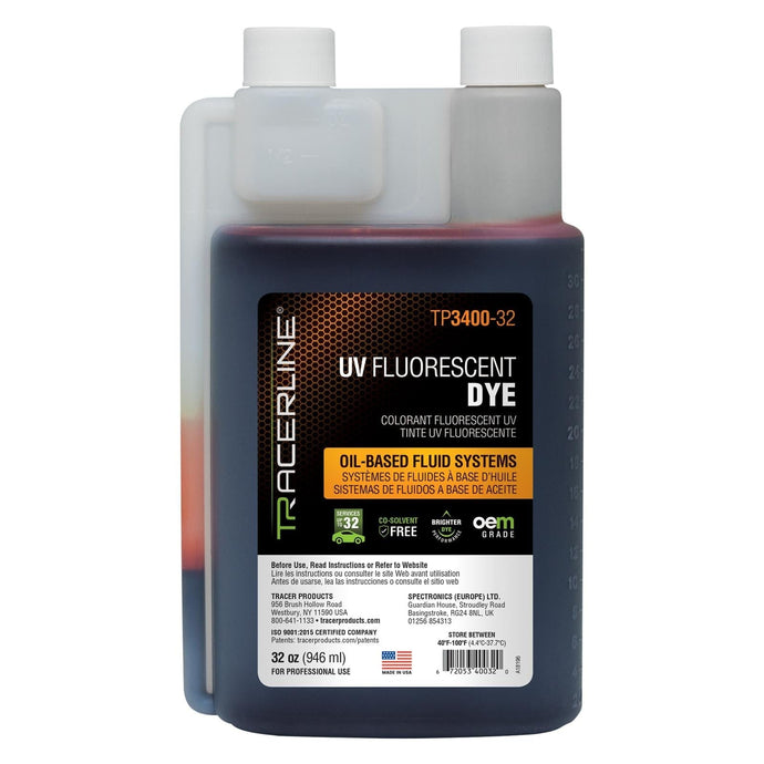 Tracerline TP3400-32 Leak Detection Dye, UV Fluorescent, 32 oz. Bottle USA MADE